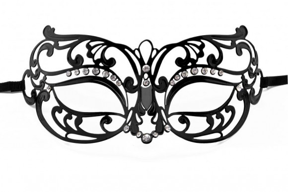Чёрная маска со стразами Tribal Masquerade Mask