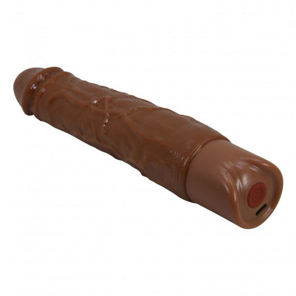 Коричневый реалистичный вибратор Osric - 22,3 см.