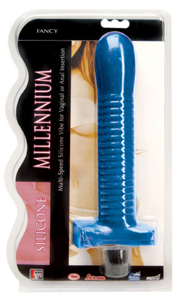 Синий многоскоростной силиконовый вибратор - 18 см. Синий многоскоростной силиконовый вибратор - 18 см.