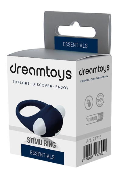 Гладкое синее эрекционное виброкольцо STIMU RING Гладкое синее эрекционное виброкольцо STIMU RING