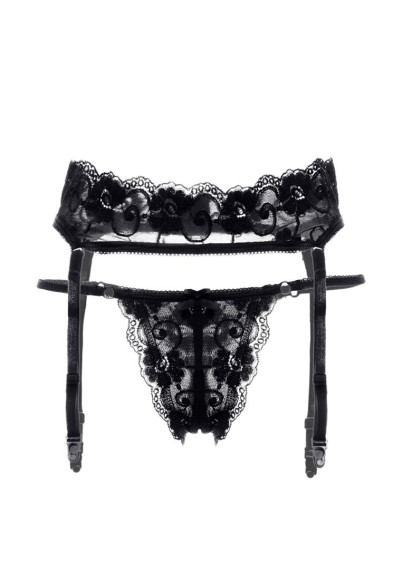 Кружевной пояс для чулок и трусики-стринги Tatyana Кружевной пояс для чулок и трусики-стринги Tatyana