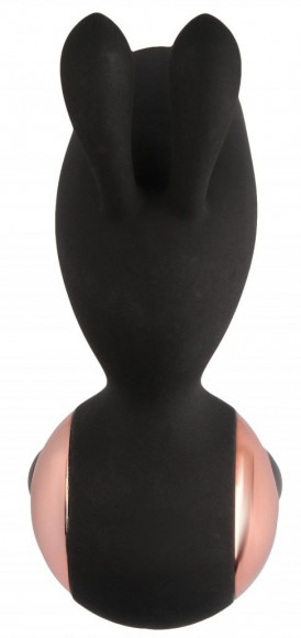Черный вибростимулятор с ушками