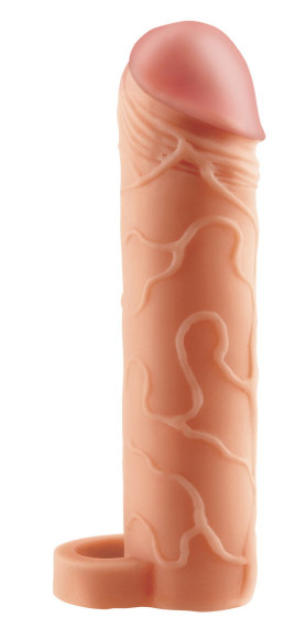 Телесная насадка с кольцом Perfect 2 Extension with Ball Strap - 19 см. Телесная насадка с кольцом Perfect 2 Extension with Ball Strap - 19 см.