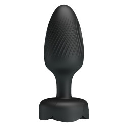Черная анальная вибропробка с подсветкой Osborn - 9,8 см. Черная анальная вибропробка с подсветкой Osborn - 9,8 см.