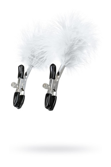 Зажимы для сосков TOYFA Theatre с белым пухом Зажимы для сосков TOYFA Theatre с белым пухом