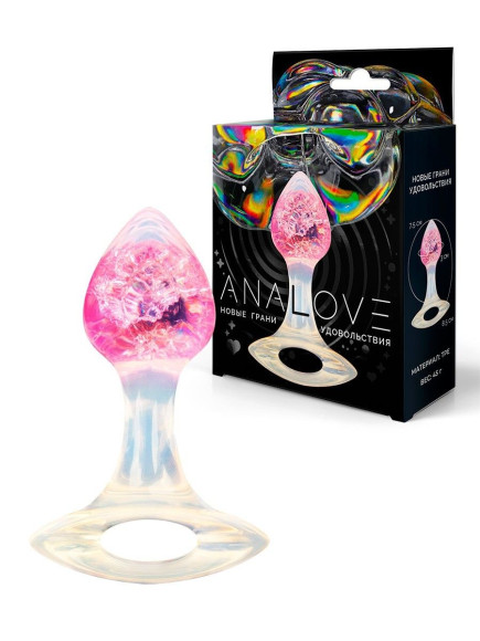 Розоватая анальная пробка с руской - 8,5 см. Розоватая анальная пробка с руской - 8,5 см.