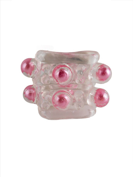 Прозрачная насадка на пенис с цветными шариками Прозрачная насадка на пенис с цветными шариками