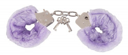 Фиолетовые меховые наручники Love Cuffs