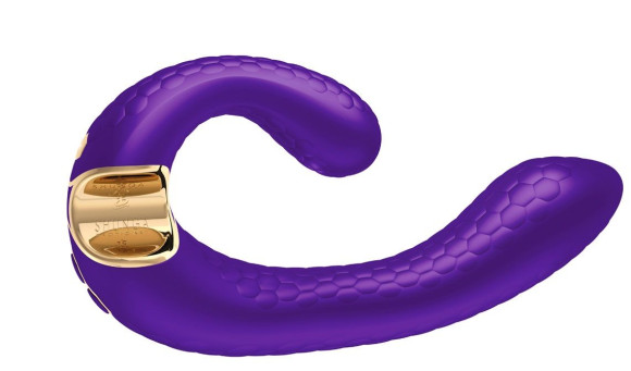 Фиолетовый гибкий вибростимулятор MIYO с двумя моторами - 18,5 см. Фиолетовый гибкий вибростимулятор MIYO с двумя моторами - 18,5 см.