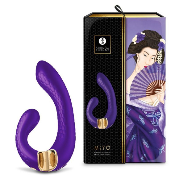 Фиолетовый гибкий вибростимулятор MIYO с двумя моторами - 18,5 см. Фиолетовый гибкий вибростимулятор MIYO с двумя моторами - 18,5 см.
