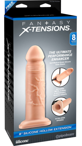 Телесный реалистичный фаллоимитатор с полостью Silicone Hollow Extension - 20 см. Телесный реалистичный фаллоимитатор с полостью Silicone Hollow Extension - 20 см.