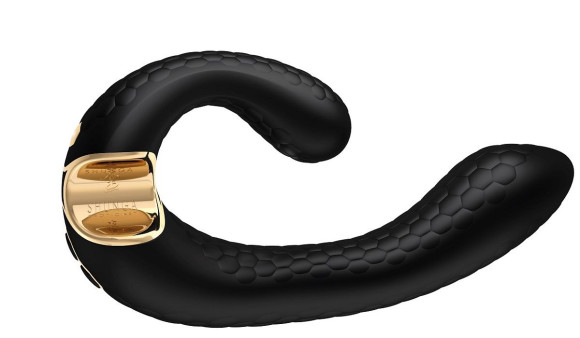 Черный гибкий вибростимулятор MIYO с двумя моторами - 18,5 см. Черный гибкий вибростимулятор MIYO с двумя моторами - 18,5 см.