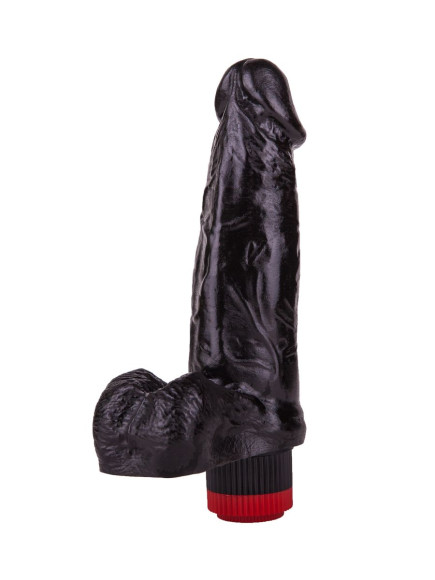 Чёрный виброфаллос со встроенным пультом - 16,5 см. Чёрный виброфаллос со встроенным пультом - 16,5 см.