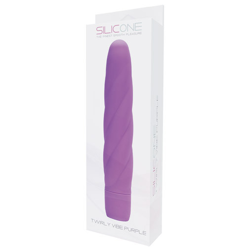 Фиолетовый вибратор со спиралевидным рельефом TWIRLY VIBE SILICONE - 19 см.
