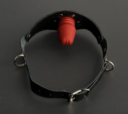 Кляп-фаллос на чёрных ремешках Кляп-фаллос на чёрных ремешках