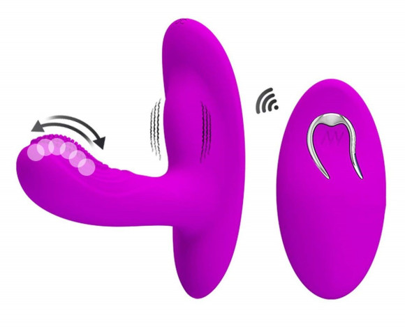 Лиловый вибромассажёр с движущимися шариками Magic Finger Лиловый вибромассажёр с движущимися шариками Magic Finger