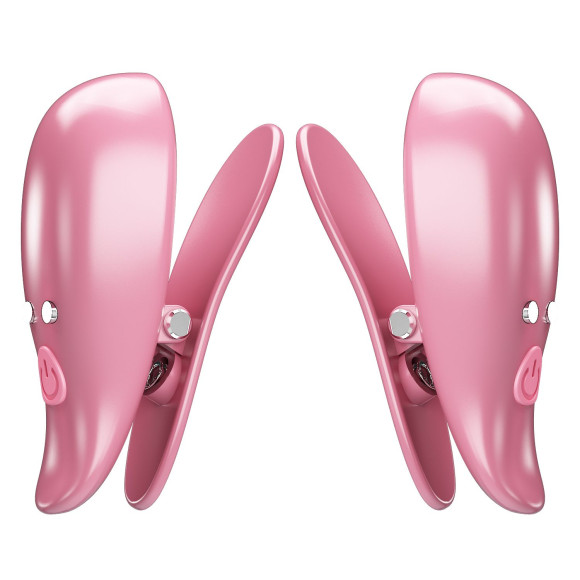 Розовые вибромассажеры для сосков с пультом ДУ Cayley Розовые вибромассажеры для сосков с пультом ДУ Cayley