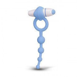 Голубое эрекционное виброкольцо PLAY CANDI BLOW POP с анальной цепочкой Голубое эрекционное виброкольцо PLAY CANDI BLOW POP с анальной цепочкой