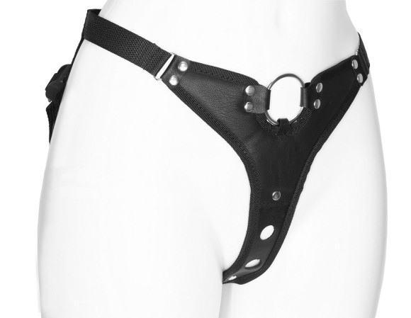 Черный женский пояс с вагинальной пробкой Черный женский пояс с вагинальной пробкой