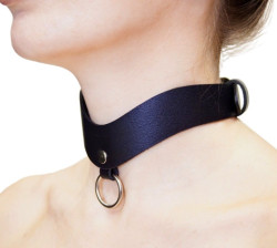 Стильный кожаный ошейник с кольцом для поводка Стильный кожаный ошейник с кольцом для поводка