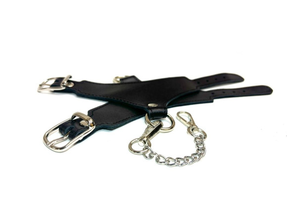 Черные гладкие кожаные наручники Black Phoenix Черные гладкие кожаные наручники Black Phoenix