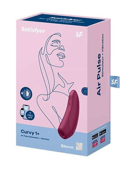 Бордовый вакуум-волновой стимулятор Satisfyer Curvy 1+ Бордовый вакуум-волновой стимулятор Satisfyer Curvy 1+