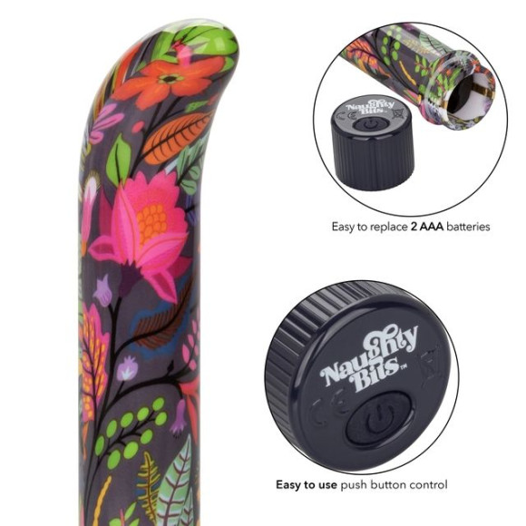 Черный мини-вибратор с цветочным принтом Lil Fucker Mini G-Spot Vibrator - 12,75 см. Черный мини-вибратор с цветочным принтом Lil Fucker Mini G-Spot Vibrator - 12,75 см.