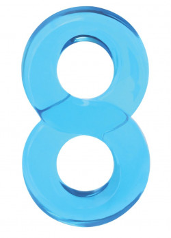 Голубое эрекционное кольцо с подхватом мошонки Lucky 8 Голубое эрекционное кольцо с подхватом мошонки Lucky 8