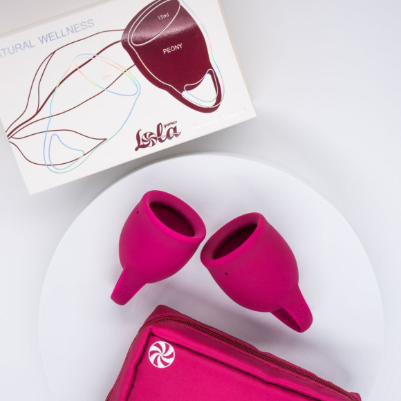 Набор из 2 малиновых менструальных чаш Peony Набор из 2 малиновых менструальных чаш Peony