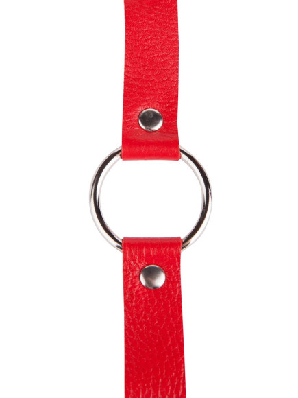 Кляп-кольцо на красных ремешках Кляп-кольцо на красных ремешках