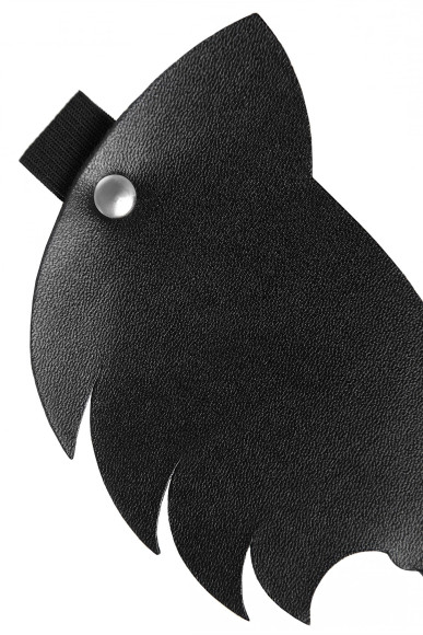 Черная закрытая кожаная маска с ушками кошки Черная закрытая кожаная маска с ушками кошки