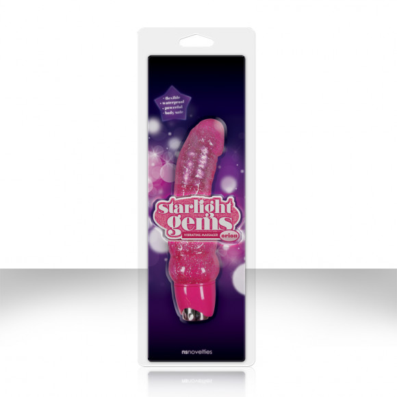 Розовый вибромассажер Starlight Gems Orion Vibrating Massager - 15,2 см.