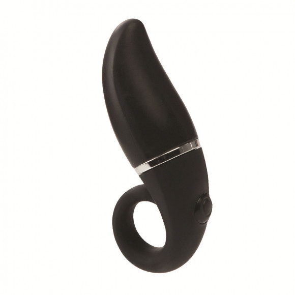 Черный вибростимулятор LUXE с кольцом