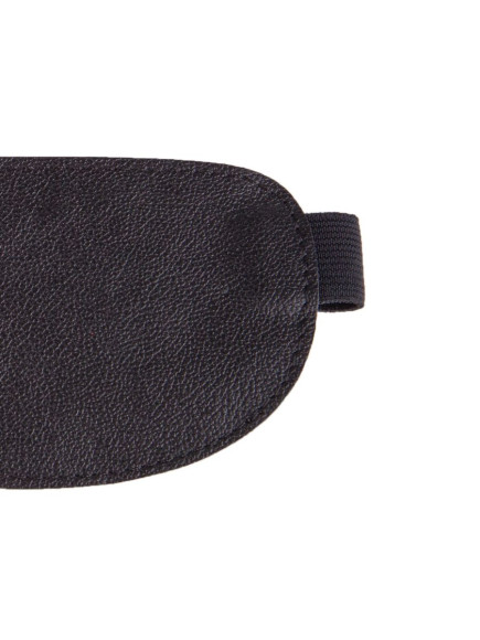 Чёрная широкая кожаная маска на глаза Чёрная широкая кожаная маска на глаза