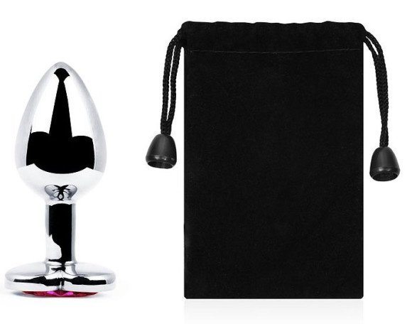 Серебристая анальная пробка с розовым кристаллом-сердечком - 7 см. Серебристая анальная пробка с розовым кристаллом-сердечком - 7 см.