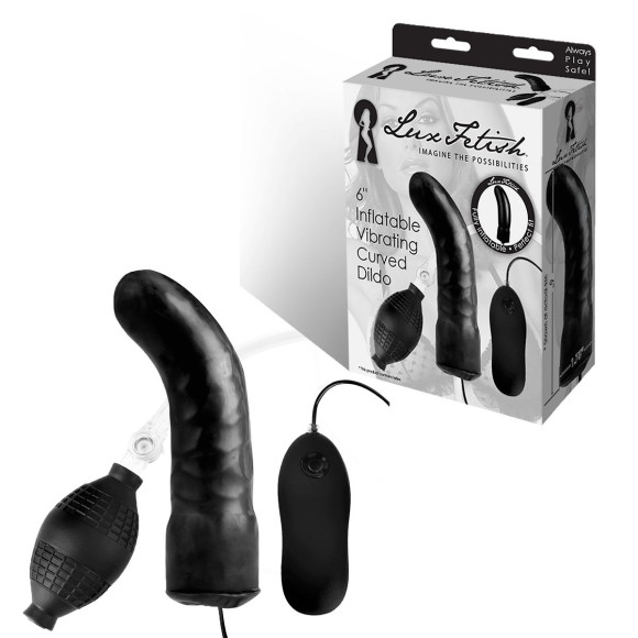 Чёрный изогнутый фаллос с вибрацией и расширением - 16 см. Чёрный изогнутый фаллос с вибрацией и расширением - 16 см.