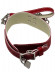 Красный ошейник с металлическим поводком и замочком