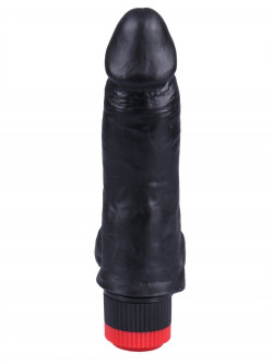 Черный вибратор-реалистик №2 - 16 см. Черный вибратор-реалистик №2 - 16 см.