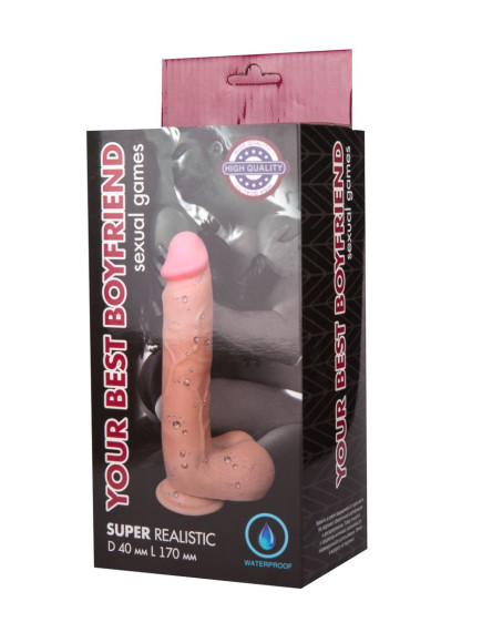 Реалистичный фаллоимитатор телесного цвета с мошонкой на присоске Реалистичный фаллоимитатор телесного цвета с мошонкой на присоске