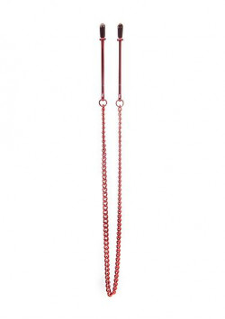 Красные клипсы на соски с цепочкой