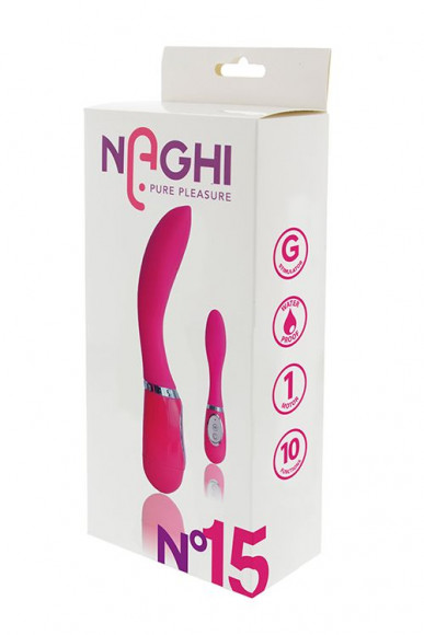 Розовый вибратор для G-стимуляции NAGHI NO.15 - 20 см.
