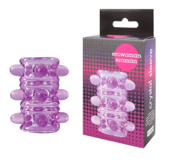 Открытая фиолетовая насадка на пенис Crystal Sleeve - 5,5 см. Открытая фиолетовая насадка на пенис Crystal Sleeve - 5,5 см.