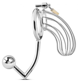 Мужской пояс верности с анальной пробкой Sinner Metal Penis Cage With Anal Hook №1 Мужской пояс верности с анальной пробкой Sinner Metal Penis Cage With Anal Hook №1