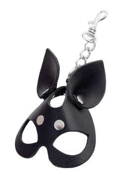 Кожаный брелок в виде маски кошки Кожаный брелок в виде маски кошки