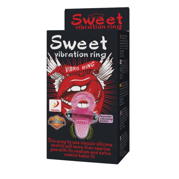 Эрекционное кольцо с вибростимулятором клитора в форме язычка Эрекционное кольцо с вибростимулятором клитора в форме язычка