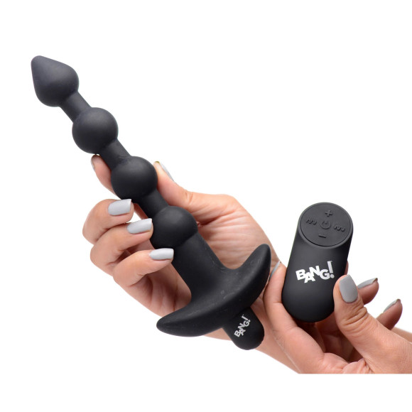 Черные анальные бусы с вибрацией и пультом ДУ 28X Remote Control Vibrating Silicone Anal Beads - 19 см. Черные анальные бусы с вибрацией и пультом ДУ 28X Remote Control Vibrating Silicone Anal Beads - 19 см.