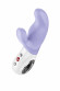 Сиреневый вибратор с клиторальным стимулятором Miss Bi - 17 см.