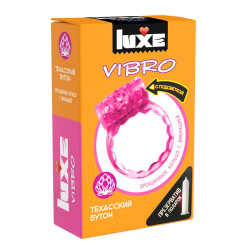 Розовое эрекционное виброкольцо Luxe VIBRO «Техасский бутон» + презерватив Розовое эрекционное виброкольцо Luxe VIBRO «Техасский бутон» + презерватив