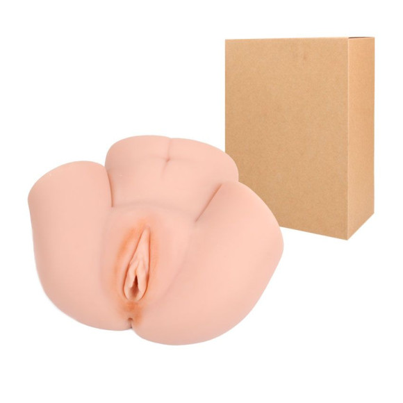 Телесный реалистичный мастурбатор-полуторс с двумя функциональными отверстиями Телесный реалистичный мастурбатор-полуторс с двумя функциональными отверстиями