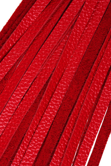 Красная кожаная плеть с петлёй - 50 см. Красная кожаная плеть с петлёй - 50 см.